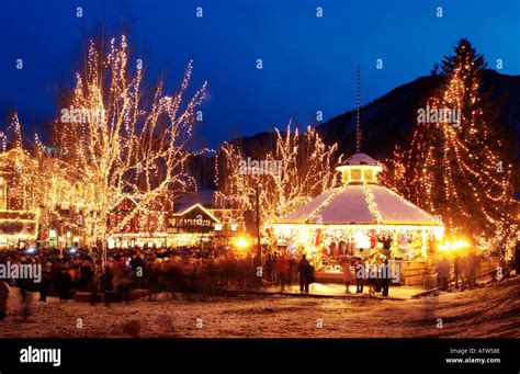 Leavenworth Washington Christmas Lights at night Stock Photo - Alamy