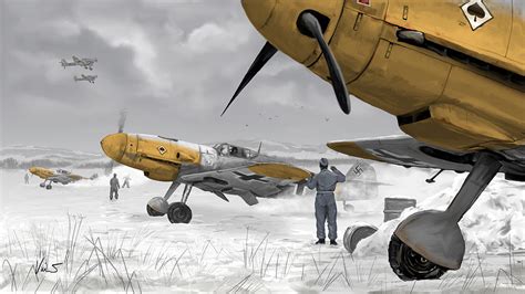 Messerschmitt Bf 109 art painting Digital Art by Martin Vins - Pixels