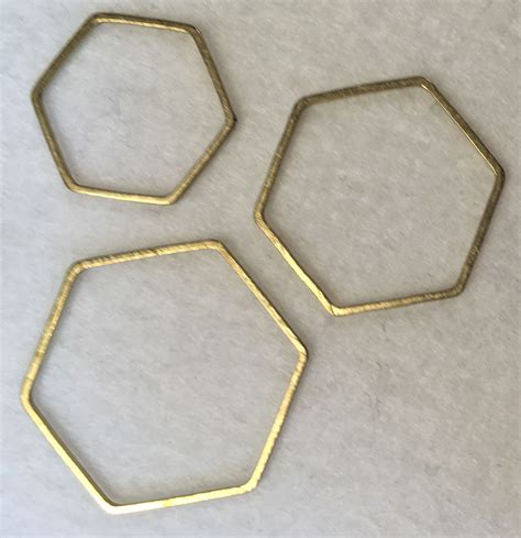 Dorset Button Rings Brass Hexagon