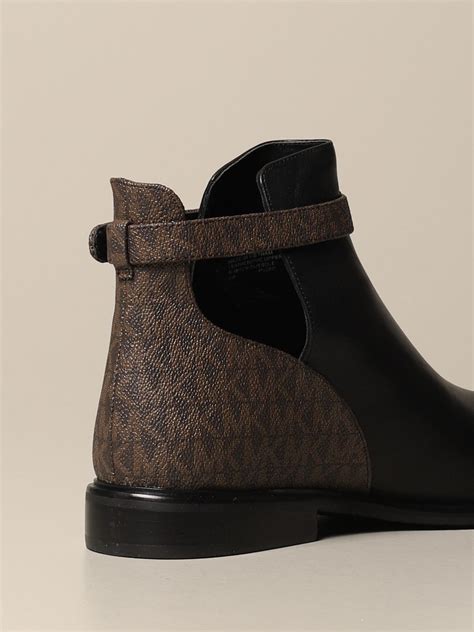 MICHAEL KORS: Michael ankle boots in smooth leather and MK print ...