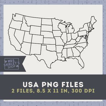 United States of America Map Clip Art | PNG Files | Commercial Use Included