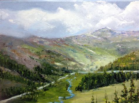 Mountain Landscape, Mountain Valley Painting, Canvas Painting, Large ...