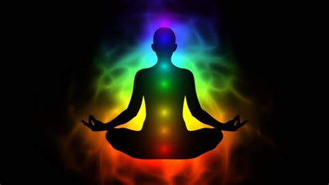 Human Aura, Chakra, Enlightenment Of Mind In Meditation Stock Footage ...