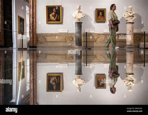 Rome, Italy. 29th Mar, 2024. A visitor walks in Palazzo Barberini in ...