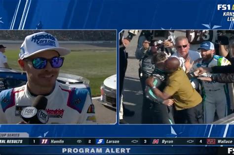 Ross Chastain and Noah Gragson Fight Interrupts Kyle Larson Interview