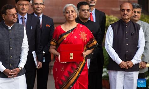 Indian finance minister presents annual budget with tax relief - Global Times