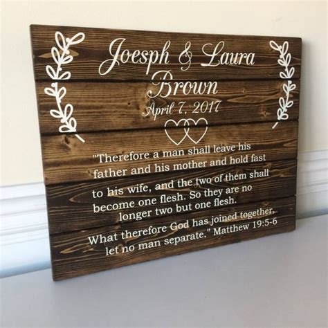 Wedding Wood Signs Wedding Gift Scripture Wood Sign Gift