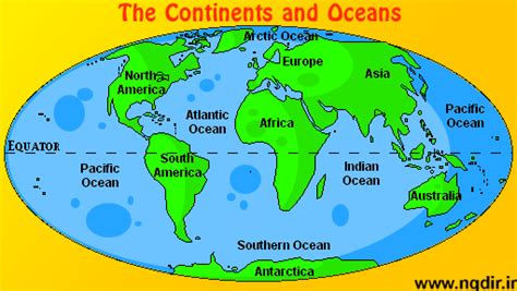 Free Printable Maps of Oceans and Continents