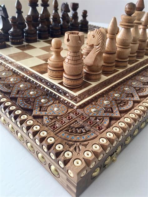 Handmade Wooden Chess Set Gift Wooden Chessboards Backgammon - Etsy