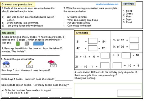 FREE KS1 SATS Worksheets and Practice Papers - The Mum Educates