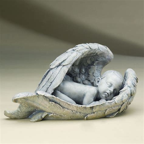 Sleeping Baby in Wings Figurine | Statue, Angel statues, Cherub