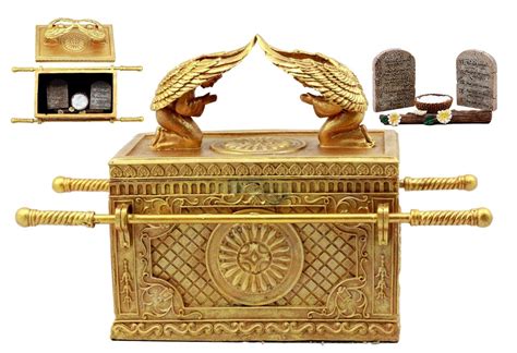 Ebros Golden Ark Of The Covenant With Ten Commandments Rod of Aaron and ...