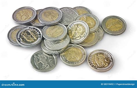 Five Rand Coins Stock Photo - Image: 58319492