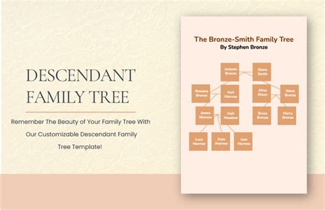 Descendant Family Tree Template - Illustrator, PDF | Template.net