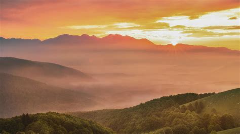 Green Trees On Mountain During Sunrise 4k Wallpaper,HD Nature Wallpapers,4k Wallpapers,Images ...