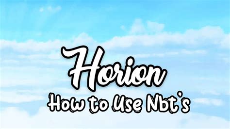 How to use Horion Nbt Minecraft Windows - YouTube