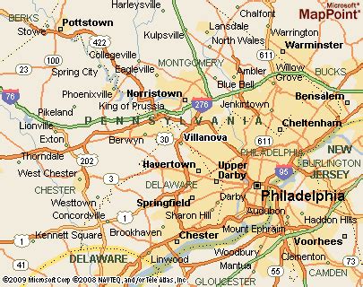 Villanova, Pennsylvania Area Map & More