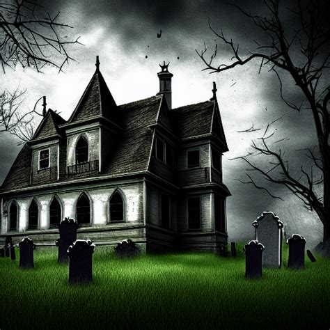 Haunting Graveyard House · Creative Fabrica