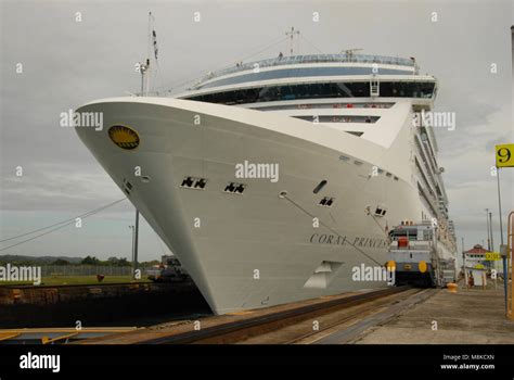 Coral Princess cruise ship passes through the Panama Canal Stock Photo ...