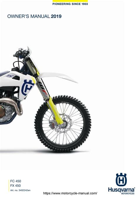 HUSQVARNA FC 450 2019 OWNER'S MANUAL Pdf Download | ManualsLib