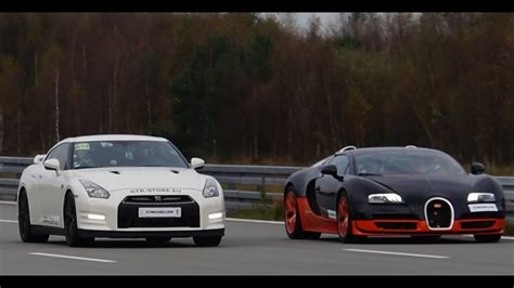 [4k] RACE Nissan GTR Alpha 12 vs Bugatti Veyron Vitesse 1200 HP Highspeed Oval SHORT VERSION (7 ...