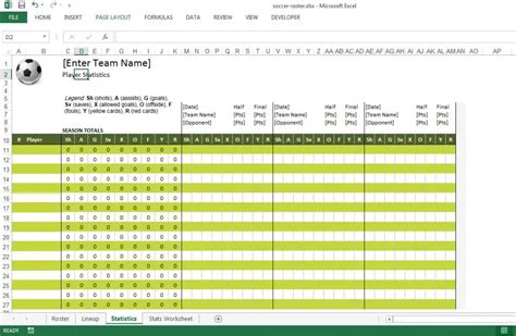 Soccer Roster Free Excel Template