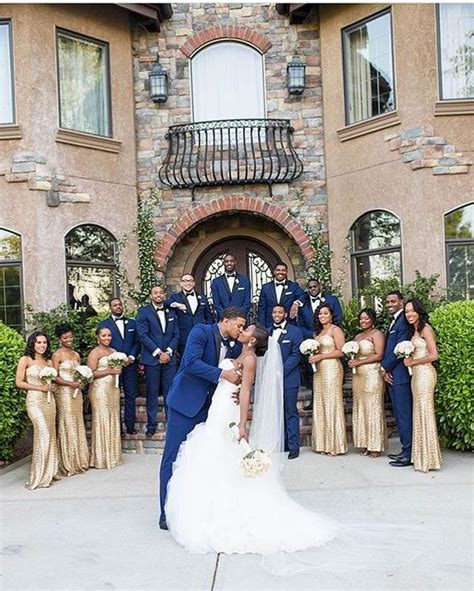 Colors Wedding | Navy Blue and Gold Fall Wedding Color, Gold Bridesmaid Dresses