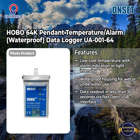 HOBO 64K Pendant Temperature/Alarm (Waterproof) Data Logger UA-001-64 – Alat Uji