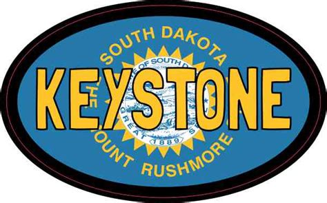 4in x 2.5in Oval South Dakota Flag Keystone Sticker