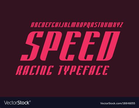 Decorative italic sans serif font Royalty Free Vector Image