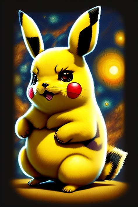 Lexica - Pikachu in the art style of Van Gogh