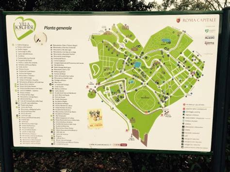 Villa Borghese Gardens Map | Fasci Garden