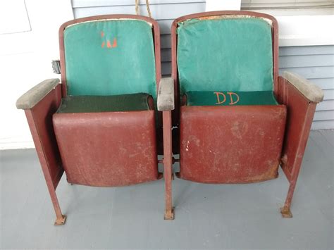 Vintage Cinema Seats Movie Theater Seats Bucket Seats Metal Upholstered ...