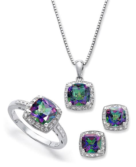 Macy's Sterling Silver Jewelry Set, Mystic Topaz (4-3/4 Ct. T.w.) And ...