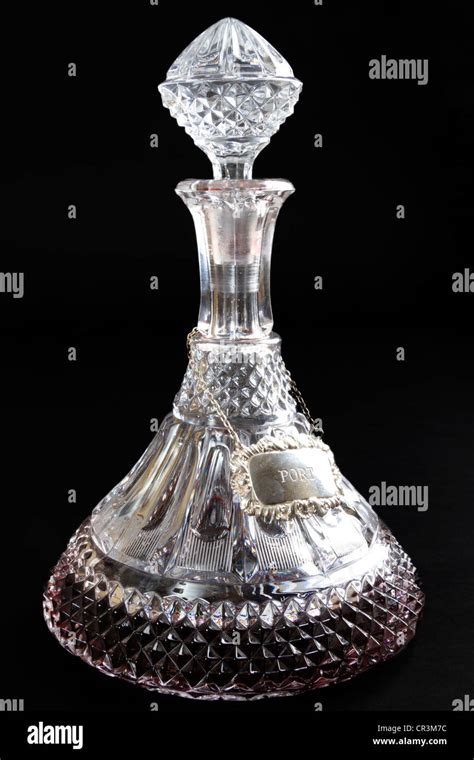 Cut glass port decanter Stock Photo - Alamy