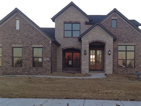 Brick color w black windows and soffit! | Brick exterior house, House ...