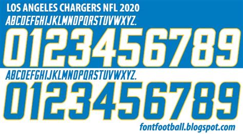 FONT FOOTBALL: Font Vector Los Angeles Chargers NFL 2020 kit