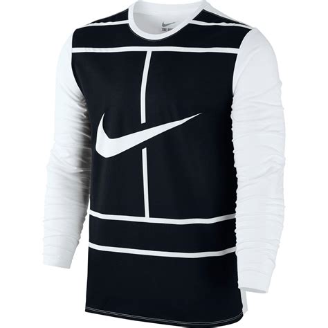 Nike Mens Practice Tennis Top - Black/White - Tennisnuts.com