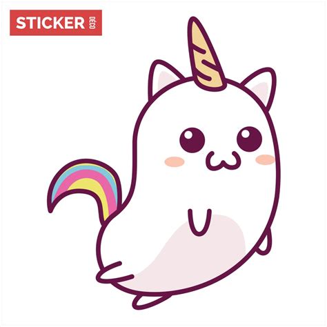 Sticker Licorne Kawaii - Stickers Chambre Enfant - Adhésif | Stickerdeco.fr