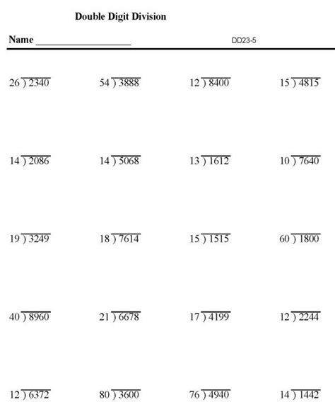 BlueBonkers : Division worksheets - Double Digit Division p5 - Free Math Practice Exercise She ...