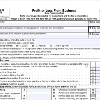 IRS Form 1040 Schedule C. Profit or Loss From Business | Forms - Docs ...