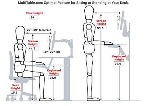 Ergonomic Desk Standing Height | Desk height, Desk dimensions, Ergonomic desk