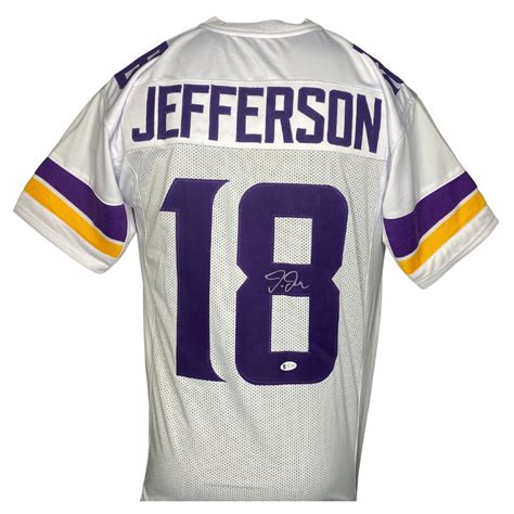 Justin Jefferson Signed Custom White Football Jersey — Elite Ink