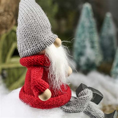 Christmas Tomte Gnome Shelf Sitter - Fairy Garden Supplies - Dollhouse ...