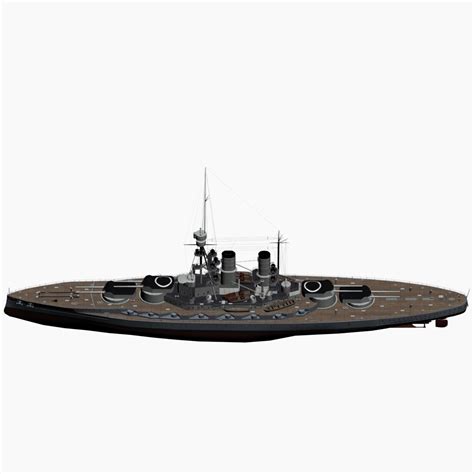 dreadnought battleship bayern class 3d model