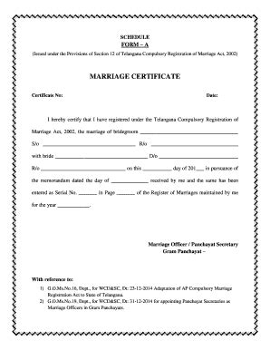 Marriage Certificate Format