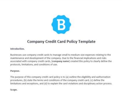 Company Credit Card Policy