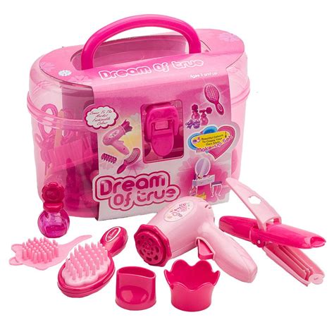 Kids Beauty Salon Set Toys Little Girl Makeup Kit Pretend Play Hair ...