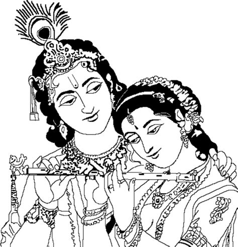 Radha Krishna Black And White PNG Transparent | PlusPNG