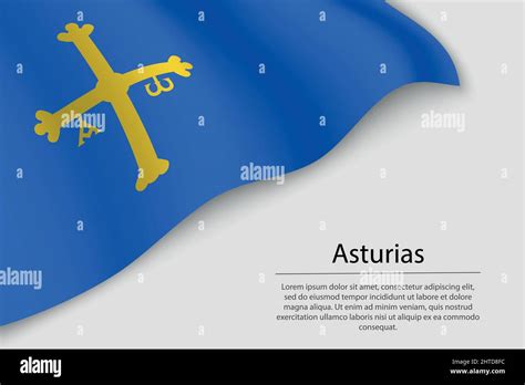 Bandera de Asturias es una región de España. Banner o plantilla de ...